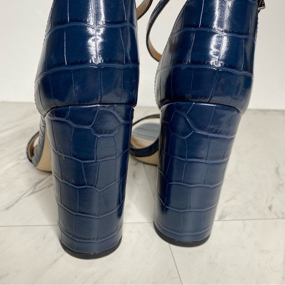 Sam Edelman Yaro Blue Crocodile Block Heel Sandal 9 1/2 M - Picture 4 of 14